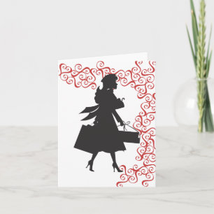 Christmas Shopping Silhouette Card
