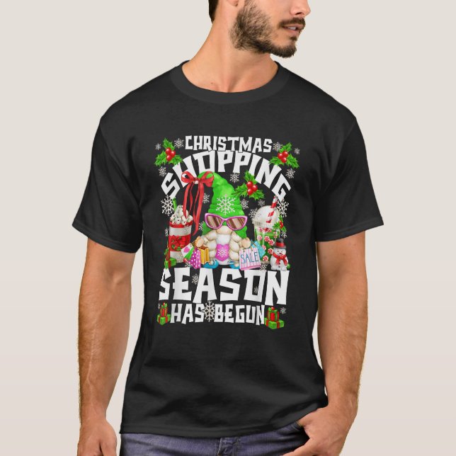 Christmas Shopping With My Gnomes For Women Funny  T-Shirt (Front)