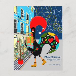 Christmas shopping with the Portuguese Rooster Postcard