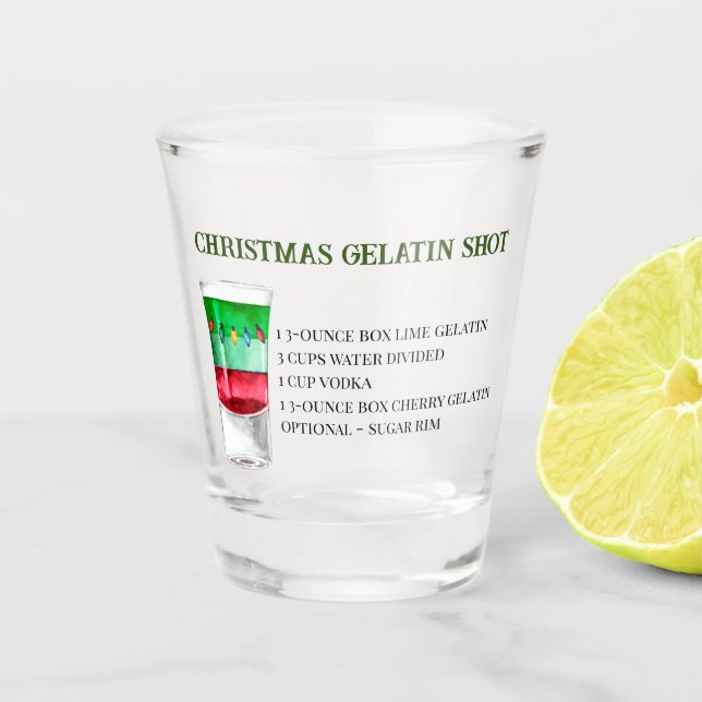 Christmas Shot Drink Recipe Holiday Party Glass (Front)