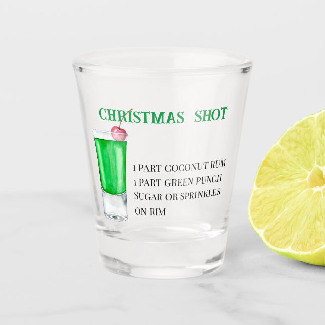 Christmas Shot Drink Recipe Holiday Party Shot Glass (Front)