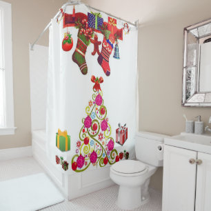 Christmas shower curtain