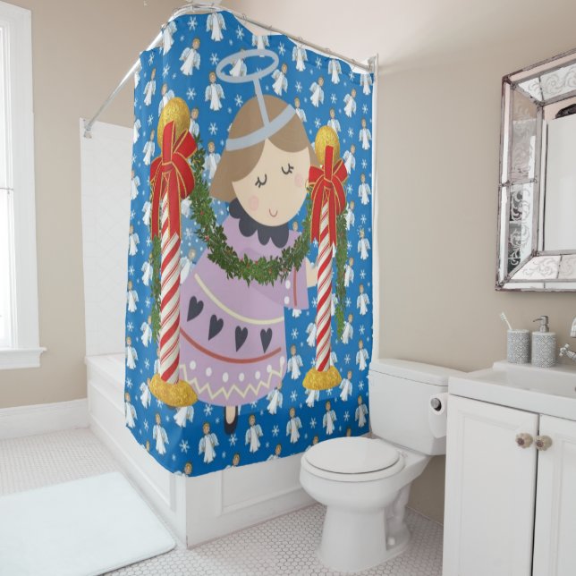 Christmas Shower Curtain, Angel Shower Curtain (In Situ)