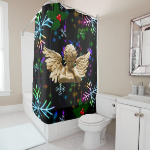 Christmas Shower Curtain, Christmas Angel Curtain