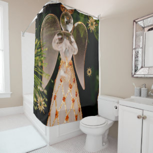 Christmas Shower Curtain, Christmas Angel Curtain
