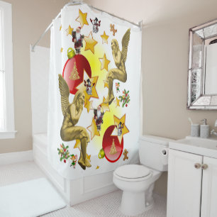 Christmas Shower Curtain, Christmas Angel Shower Curtain