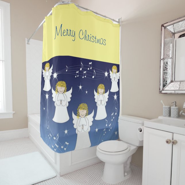 Christmas Shower Curtain, Christmas Angel Shower Curtain (In Situ)