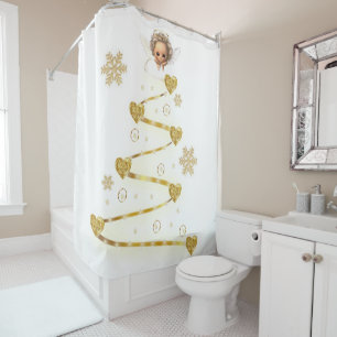 Christmas Shower Curtain, Christmas Angel Shower Curtain