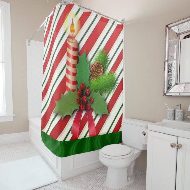 Christmas Shower Curtain, Christmas Candle Shower Curtain (In Situ)