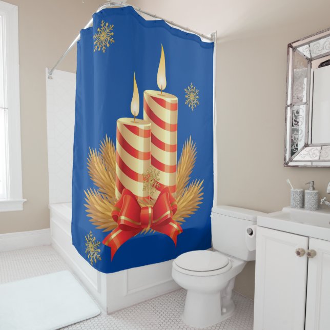 Christmas Shower Curtain, Christmas Candle Shower Curtain (In Situ)