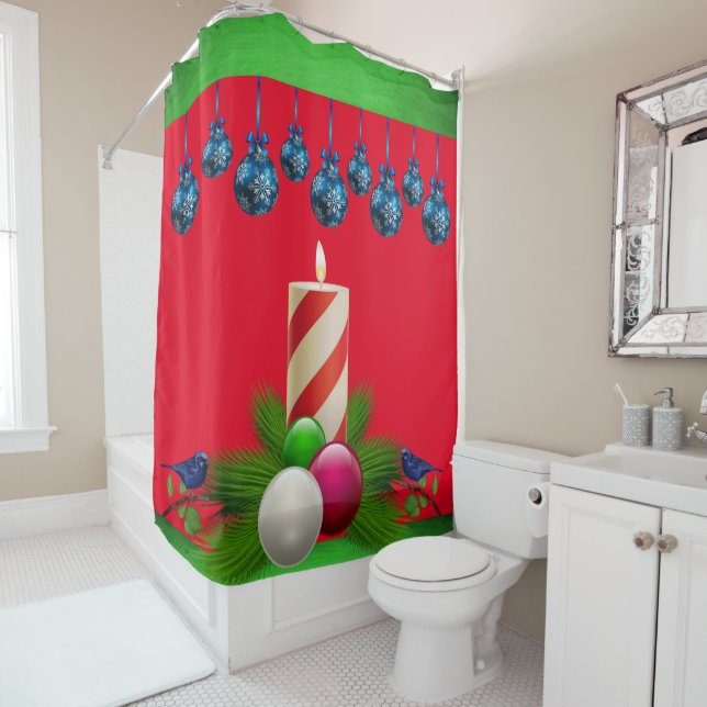 Christmas Shower Curtain, Christmas Candle Shower Curtain (In Situ)