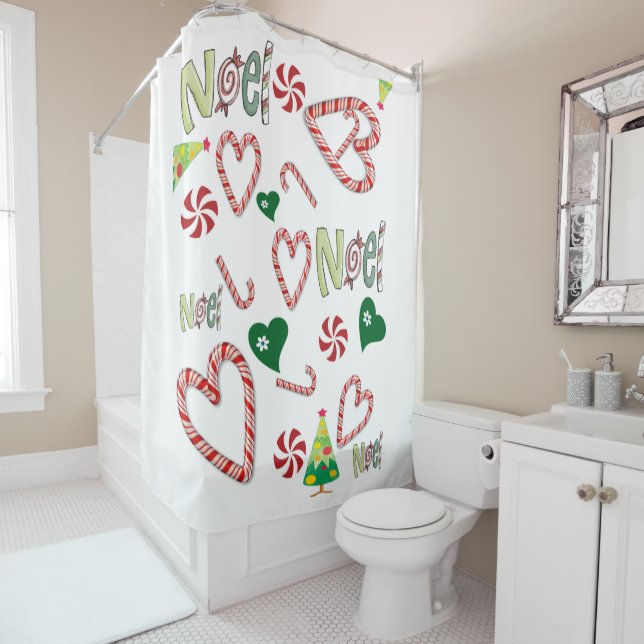 Christmas Shower Curtain, Christmas Noel  Shower Curtain (In Situ)