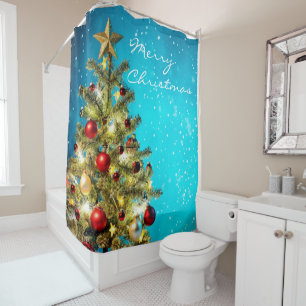 Christmas Shower Curtain/Christmas Tree Shower Curtain