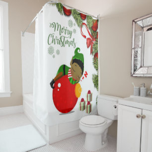 Christmas Shower Curtain, Elf Shower Curtain