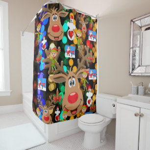 Christmas Shower Curtain, Elf Shower Curtain