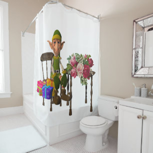 Christmas Shower Curtain, Elf Shower Curtain