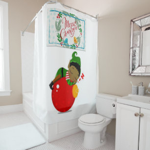 Christmas Shower Curtain, Elf Shower Curtain
