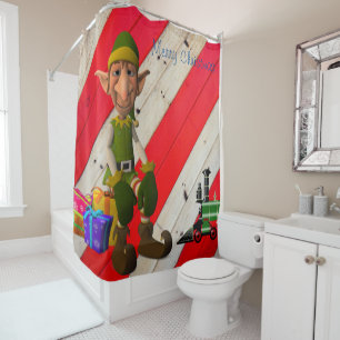 Christmas Shower Curtain, Elf Shower Curtain