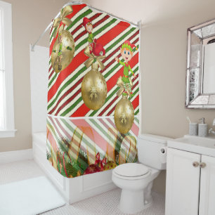 Christmas Shower Curtain, Elf Shower Curtain