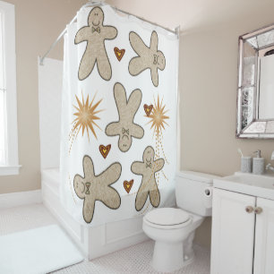 Christmas Shower Curtain Gingerbread Man