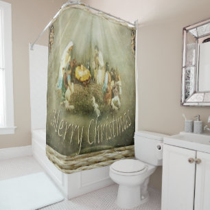 Christmas Shower Curtain, Jesus Christ Curtain