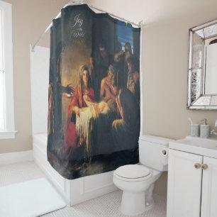 Christmas Shower Curtain, Jesus Christ Curtain