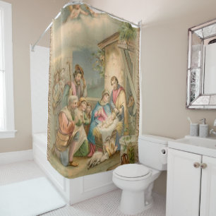 Christmas Shower Curtain, Jesus Christ Shower Curtain