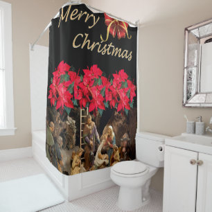Christmas Shower Curtain, Jesus Christ Shower Curtain