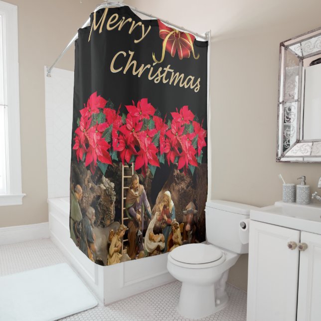 Christmas Shower Curtain, Jesus Christ Shower Curtain (In Situ)