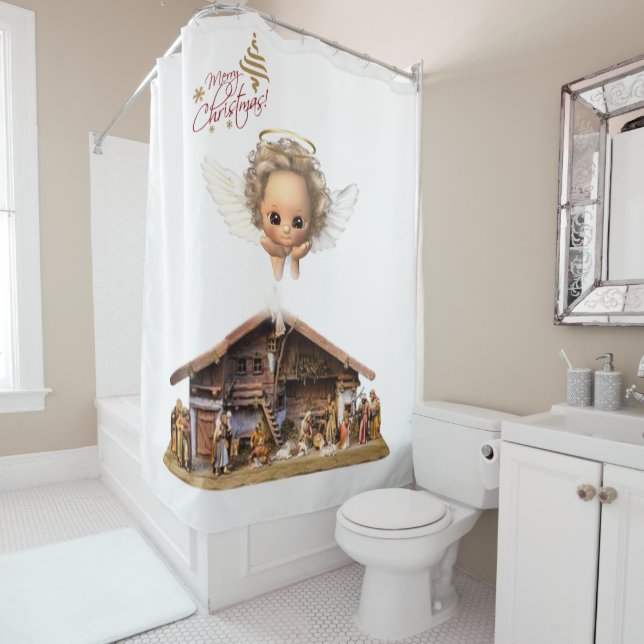 Christmas Shower Curtain, Jesus Christ Shower Curtain (In Situ)