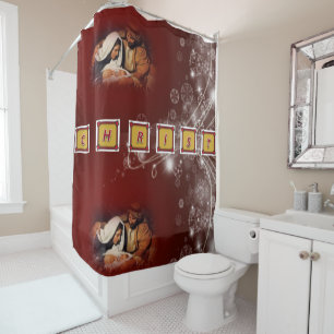 Christmas Shower Curtain, Jesus Christ Shower Curtain
