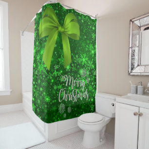 Christmas Shower Curtain, Merry Christmas Shower Curtain