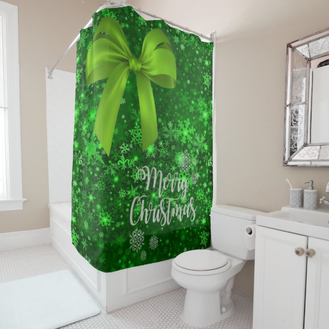 Christmas Shower Curtain, Merry Christmas Shower Curtain (In Situ)