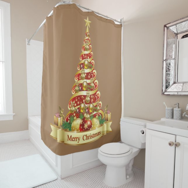 Christmas Shower Curtain, Merry Christmas Shower Curtain (In Situ)