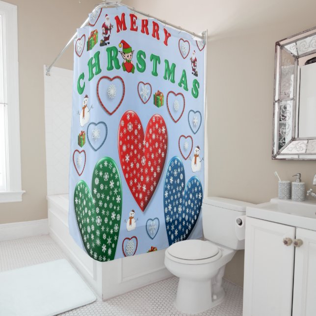 Christmas Shower Curtain, Merry Christmas Shower Curtain (In Situ)