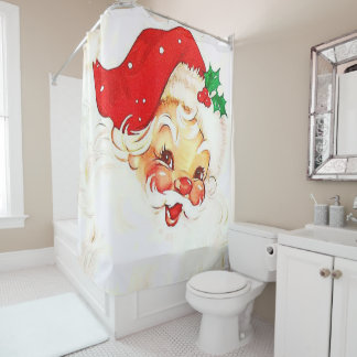 Christmas Shower Curtain, Santa Curtain