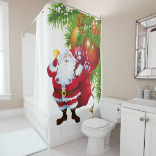 Christmas Shower Curtain, Santa Curtain