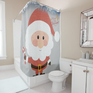 Christmas Shower Curtain, Santa Curtain