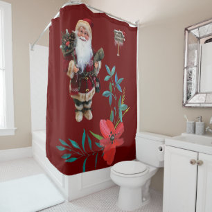 Christmas Shower Curtain, Santa Curtain