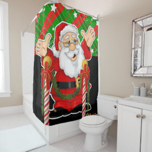 Christmas Shower Curtain, Santa Curtain