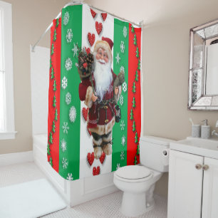 Christmas Shower Curtain, Santa Curtain