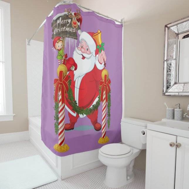 Christmas Shower Curtain, Santa Shower Curtain (In Situ)