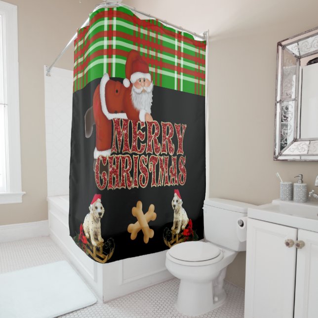 Christmas Shower Curtain, Santa Shower Curtain (In Situ)