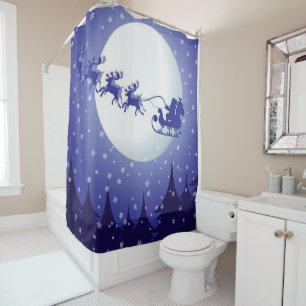 Christmas Shower Curtain, Santa Shower Curtain