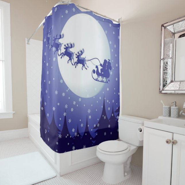 Christmas Shower Curtain, Santa Shower Curtain (In Situ)