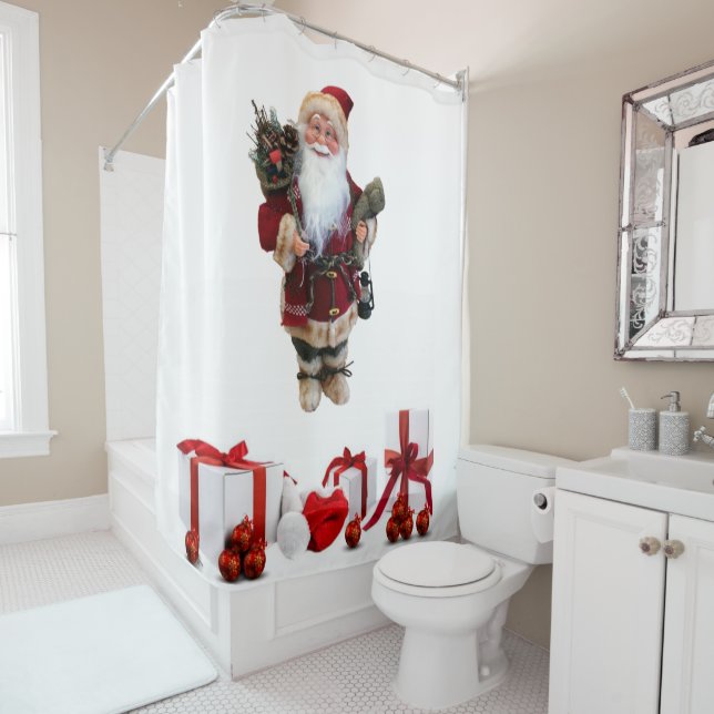 Christmas Shower Curtain, Santa Shower Curtain (In Situ)
