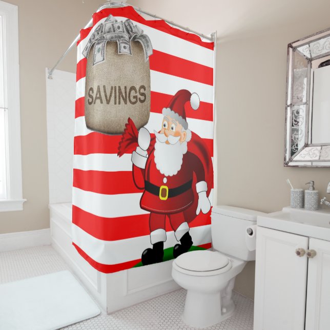 Christmas Shower Curtain, Santa Shower Curtain (In Situ)