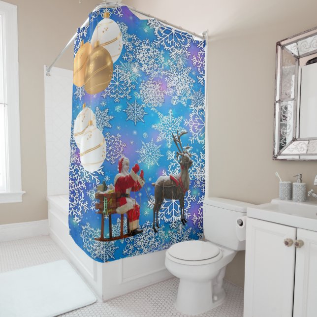 Christmas Shower Curtain, Santa Shower Curtain (In Situ)