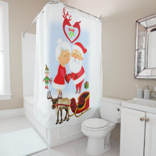 Christmas Shower Curtain, Santa Shower Curtain