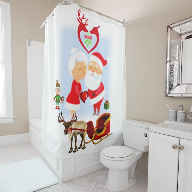 Christmas Shower Curtain, Santa Shower Curtain (In Situ)